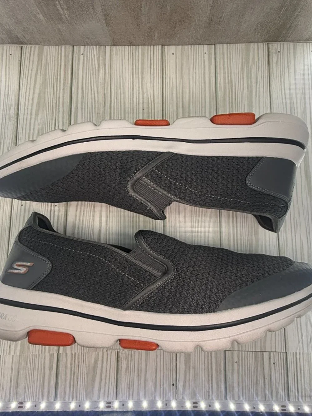 Skechers GOwalk 5 Ultra Go Goga Mat Slip On Shoes Men’s 13 Navy Gray 65474W
